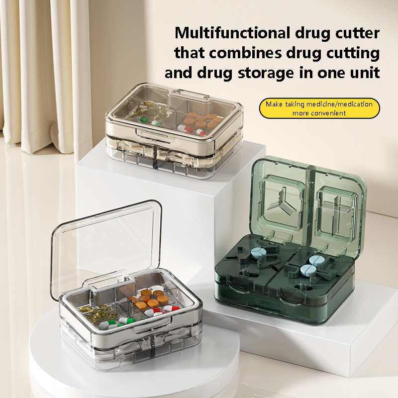 💊 Portable Double-Layer Sealed Pill Cutter
