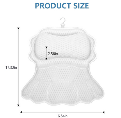⭐Luxury 4D Mesh Bath Pillow for Tub – Soft Headrest with Strong Suction Cups