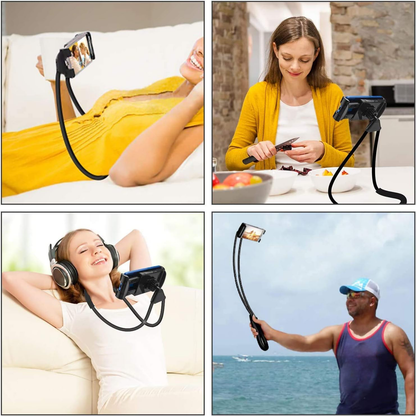 Upgraded Hands-Free Neck Phone Holder for Bed & Table, 360° Rotation, 70cm, 4.7''–6.7''
