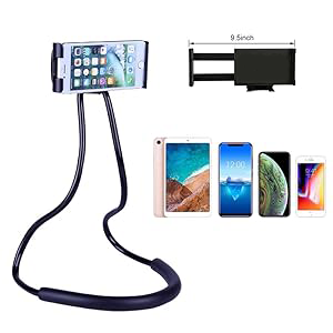 Upgraded Hands-Free Neck Phone Holder for Bed & Table, 360° Rotation, 70cm, 4.7''–6.7''