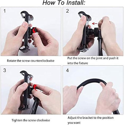 Upgraded Hands-Free Neck Phone Holder for Bed & Table, 360° Rotation, 70cm, 4.7''–6.7''