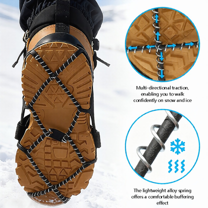 360° Traction Cleats – Stainless Steel Coils, Easy-On Fit, All-Terrain Anti-Slip