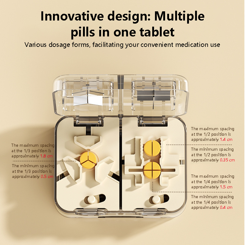 💊 Portable Double-Layer Sealed Pill Cutter