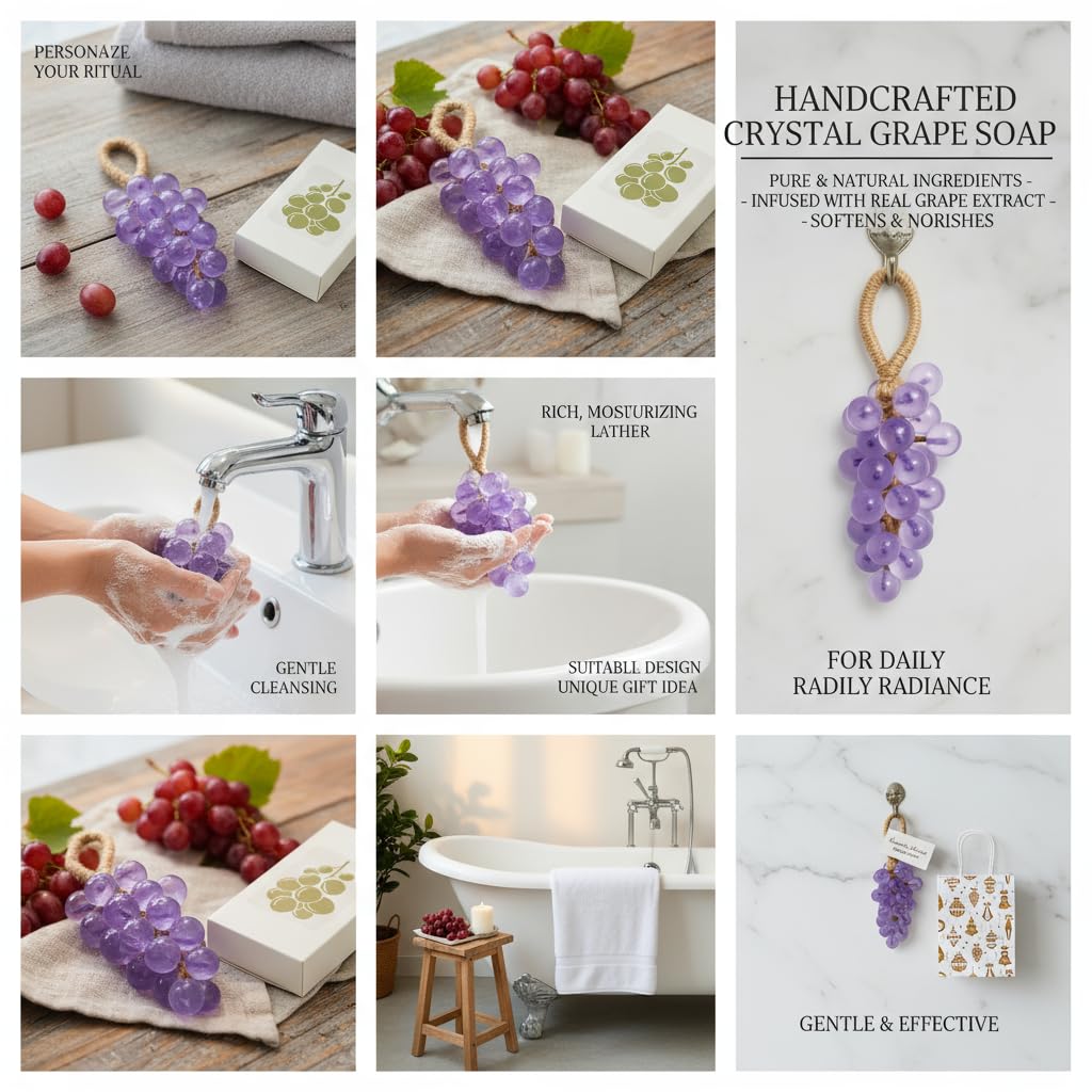 Handmade Grape Cluster Soap – Natural, Fragrant, Decorative Bath Soap, Also Usable as Aromatherapy