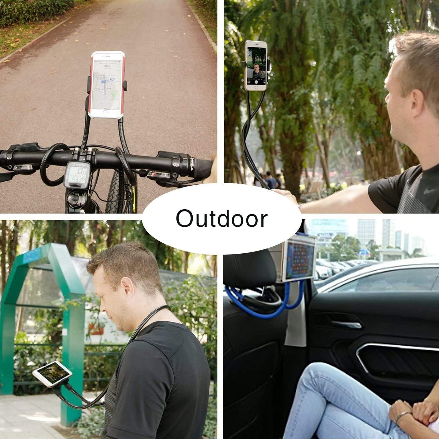 Upgraded Hands-Free Neck Phone Holder for Bed & Table, 360° Rotation, 70cm, 4.7''–6.7''
