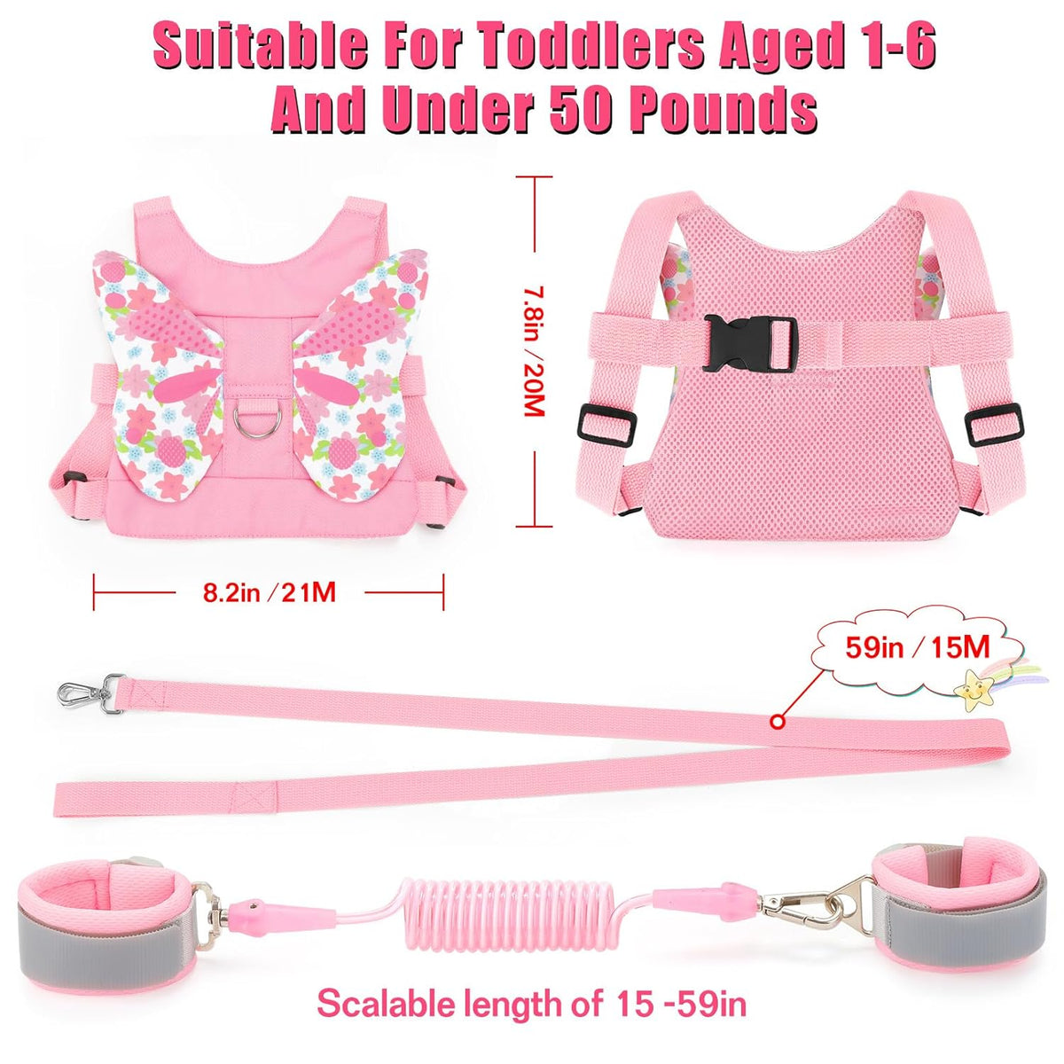 👶 Toddler Leash + Anti-Lost Wrist Link Keep your child safe while giving them the freedom to explore!