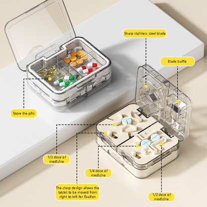 💊 Portable Double-Layer Sealed Pill Cutter