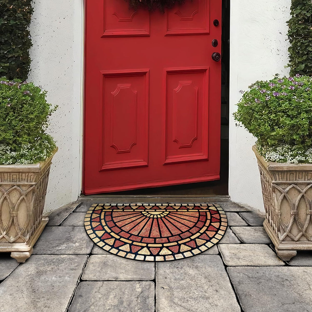 Welcome in Style Front Door Mat – Low Pile, Anti-Slip, Dirt-Trapping Doormat
