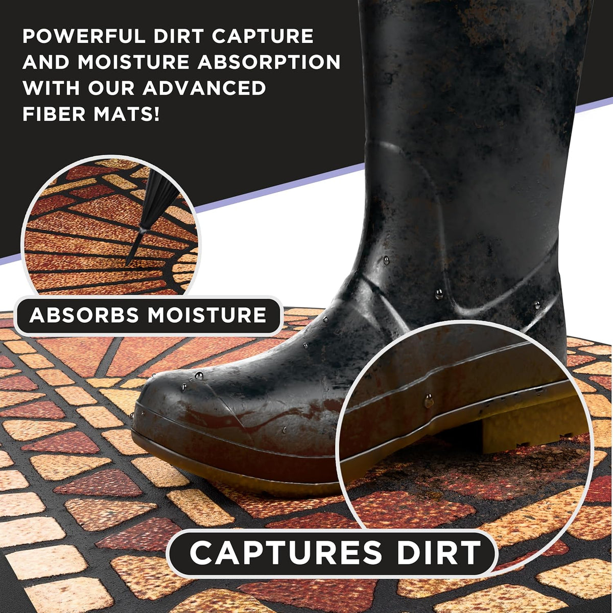 Welcome in Style Front Door Mat – Low Pile, Anti-Slip, Dirt-Trapping Doormat