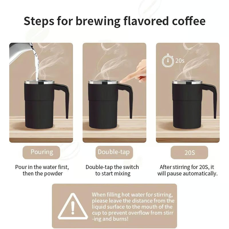 💥Christmas Sale 40% ☕🔋Rechargeable Automatic Magnetic Stirring Coffee Mug Set⚡